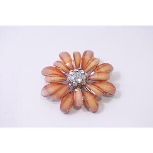 Robert Rose, Orange Flower, Brooch, Vintage, Pin, Statement Piece ~260120-WH 905